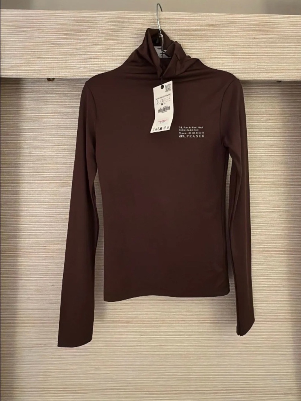 Zara | Brown Long Sleeve Turtleneck Top | NWT | Size S